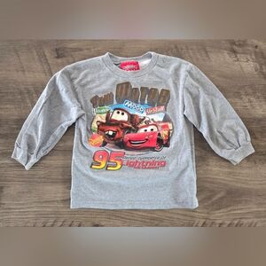 Disney Pixar Cars Boy's Lightening McQueen Tow Mater Long Sleeve T-shirt Size 3T